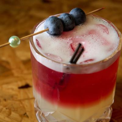 Served cocktail in the glass.