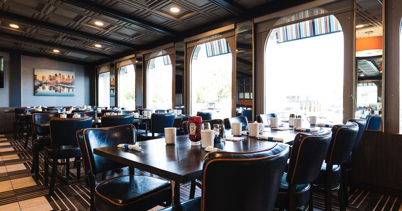 Interior, dining tables with table items