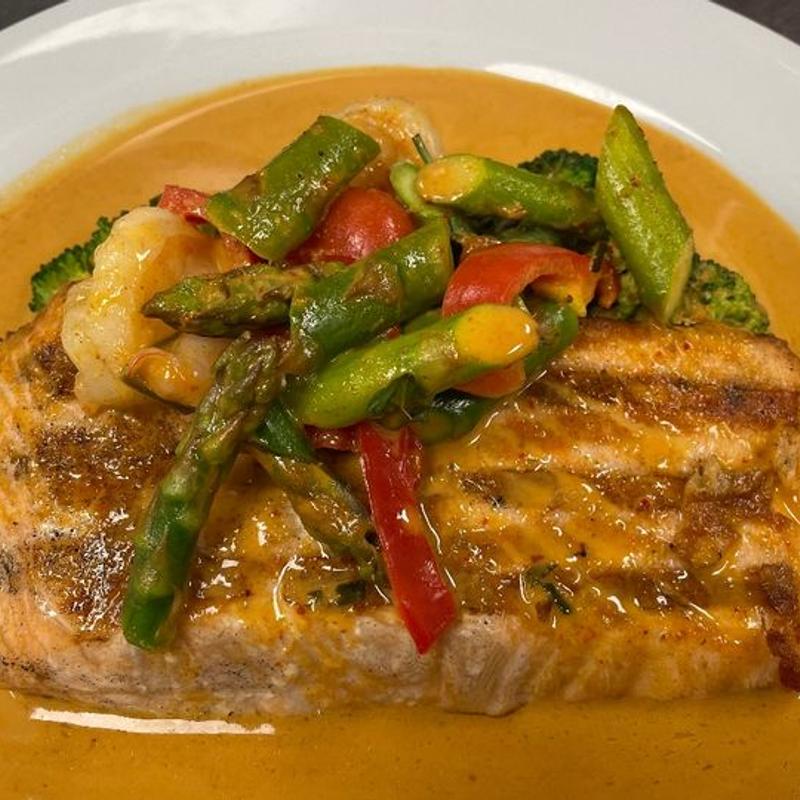menu item 58 of 81, Grilled Salmon Panang Curry