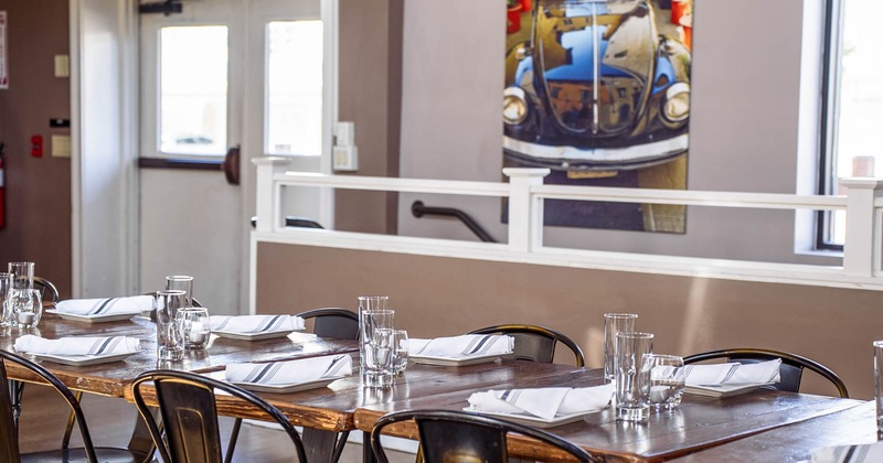 Tables set for dining