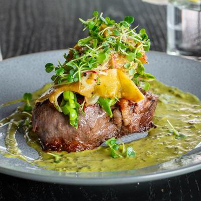 Served 10oz prime sirloin.