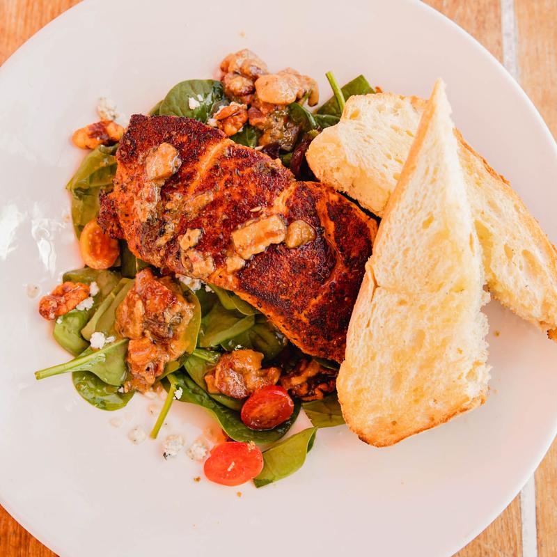 Blackened Salmon Spinach Salad photo