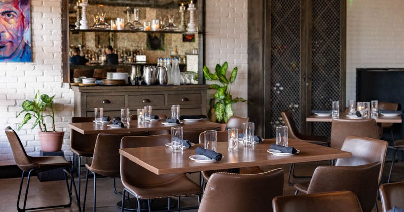 Interior, tables setting, closeup