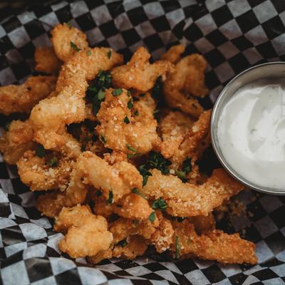Fried Shrimp with dip.