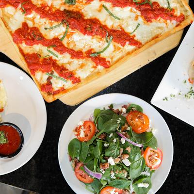 Served dishes, top view