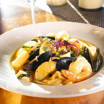 Seafood pasta.