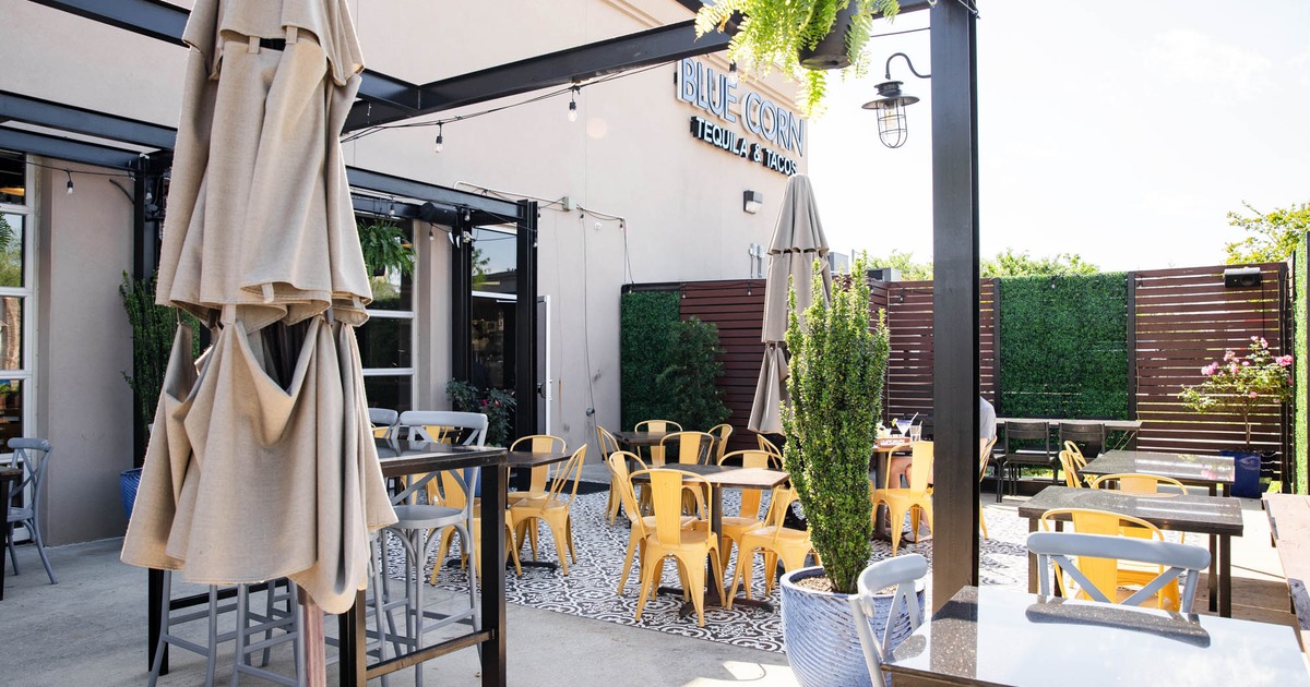 Exterior, patio, tables and chairs