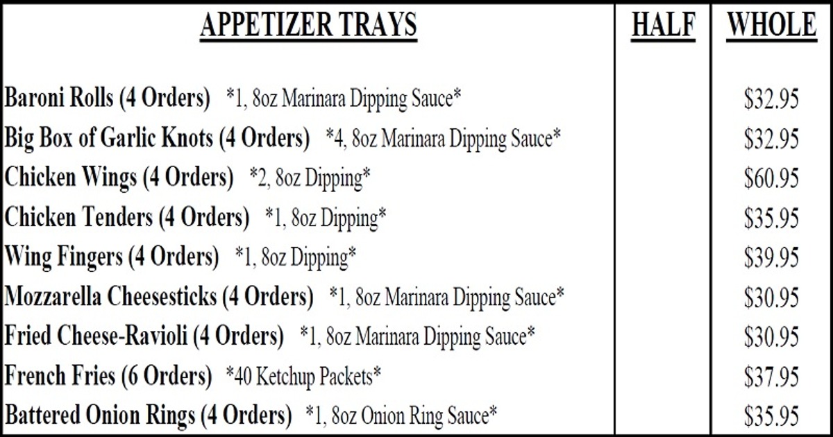 2026 Catering Appetizers