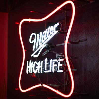 Miller High Life neon sign.