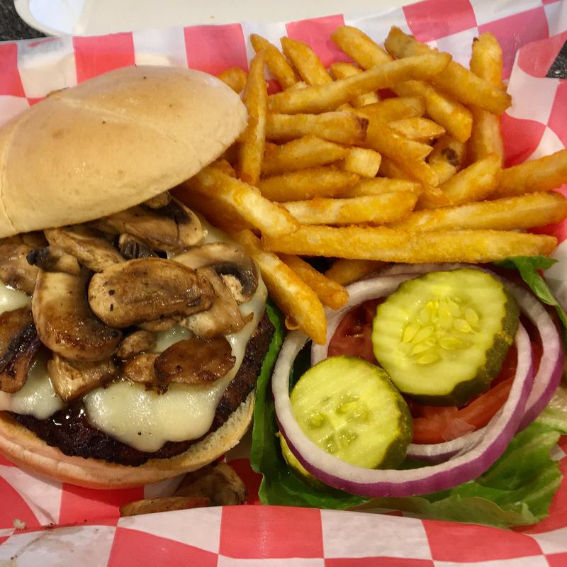 menu item 35 of 75, Mushroom Swiss Burger