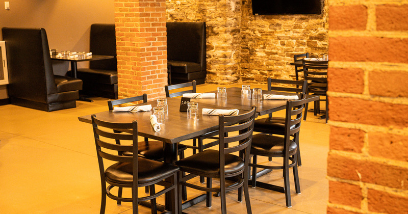 Interior, tables ready for guests