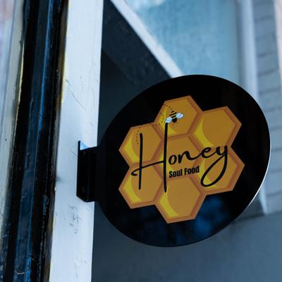 The restaurant's sign outside.