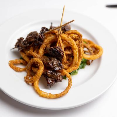 Fried Calamari, with fried green beans and artichokes.
