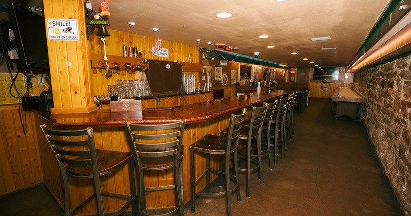 Interior, a bar with bar stools
