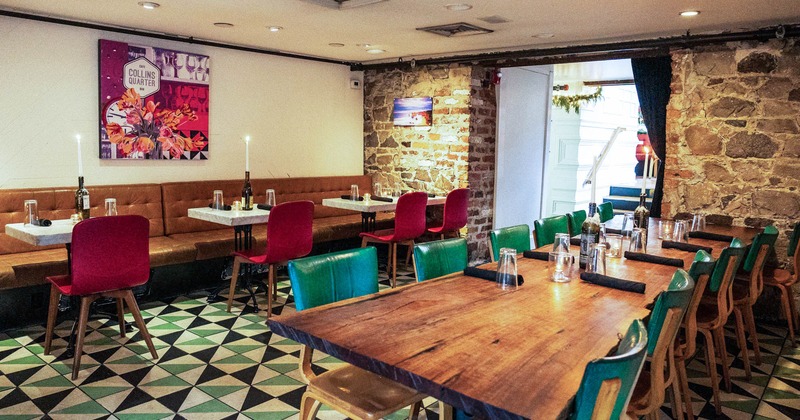 Set dining tables and seating