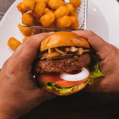Burger and tater tots.