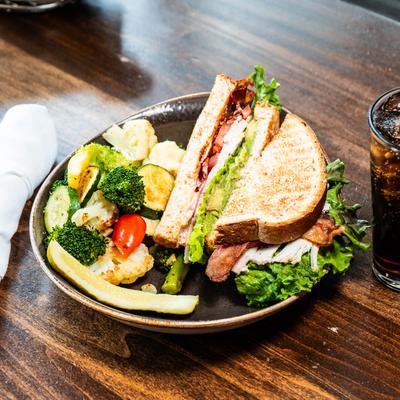 Bacon, lettuce and tomato sandwich.
