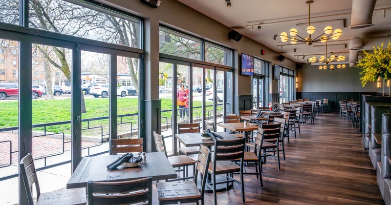 Dining space by the big windows