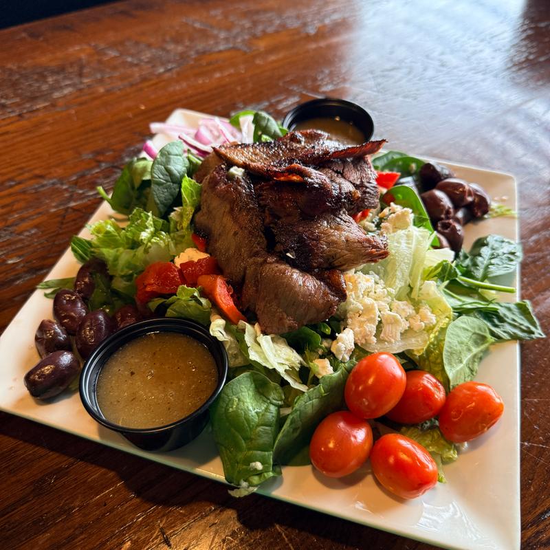 Flank Steak and Greek Olive Salad photo