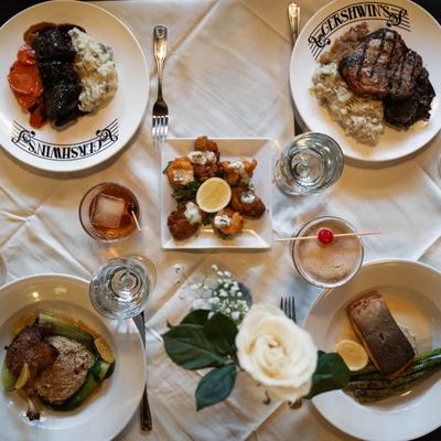 four plated entrees.