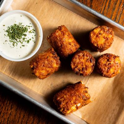 Monster tots with dip