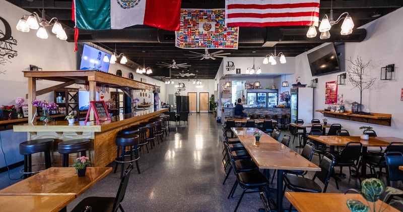 Interior, diner area, wide view