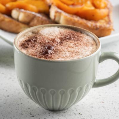 A served cappuccino.