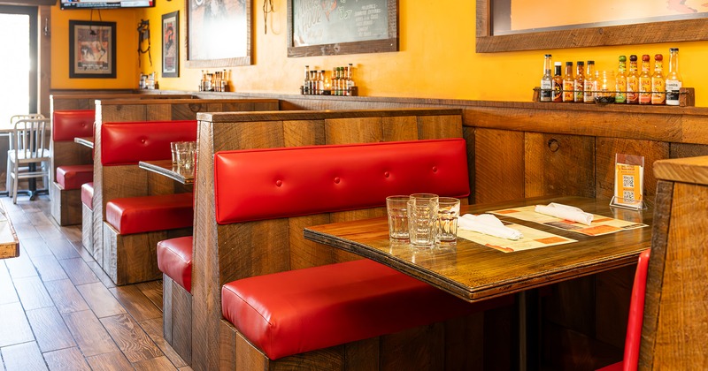 Interior, dining booths