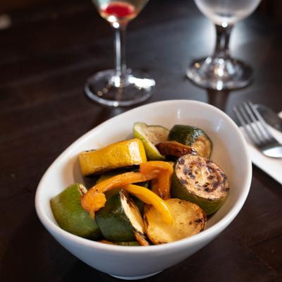 Grilled vegetables.
