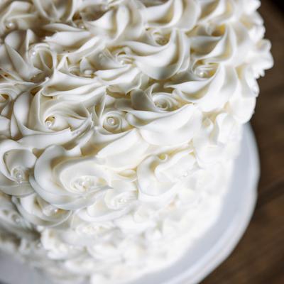 A close up of white cake.