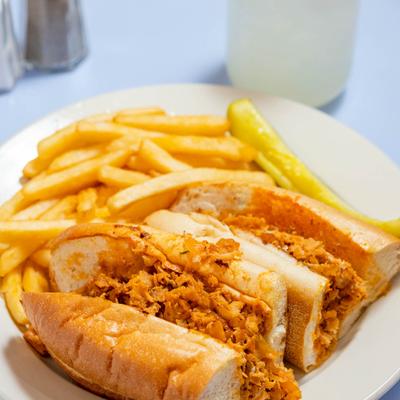 Chicken Cheesesteak, closeup
