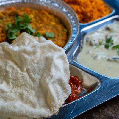 An Indian thali meal.
