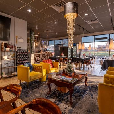 The interior of the restaurant.