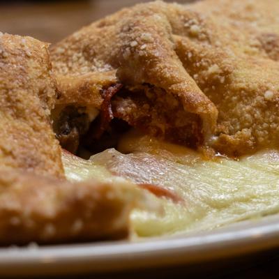Calzone, close-up.