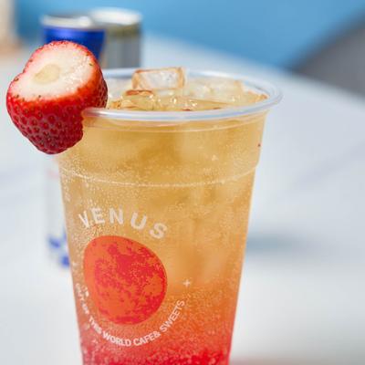 Strawberry Red Bull Juice.