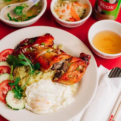 Roast Chicken Over Rice dish.