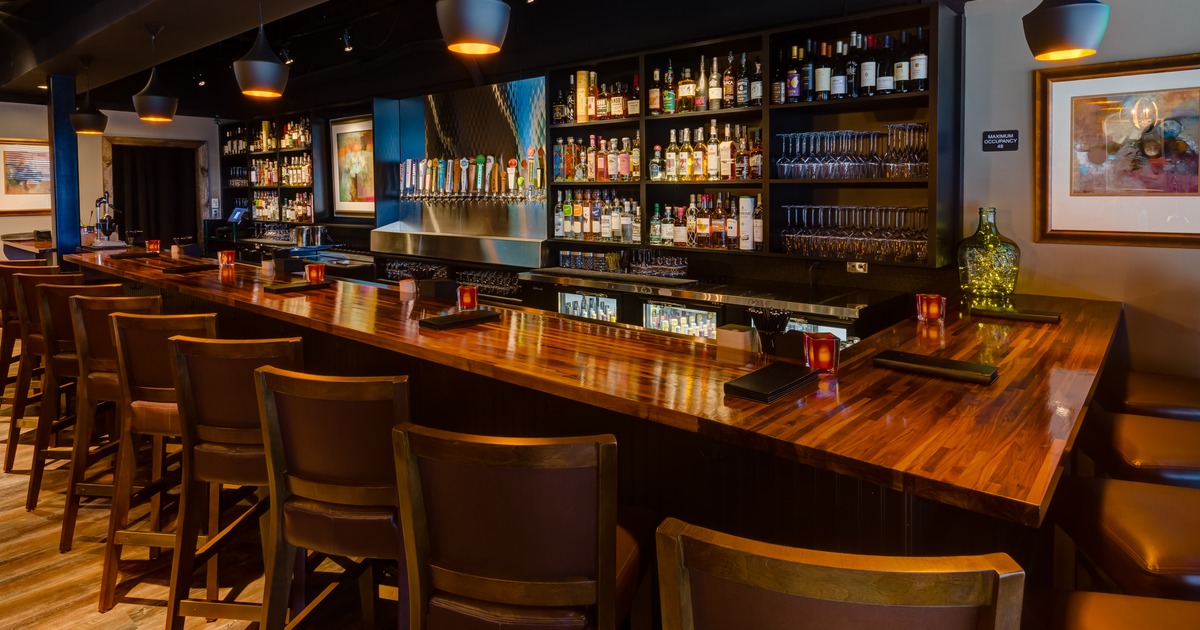 Great Bar Seating and bourbon choices