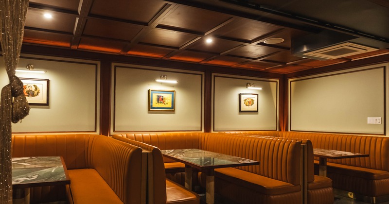 Interior, dining booths