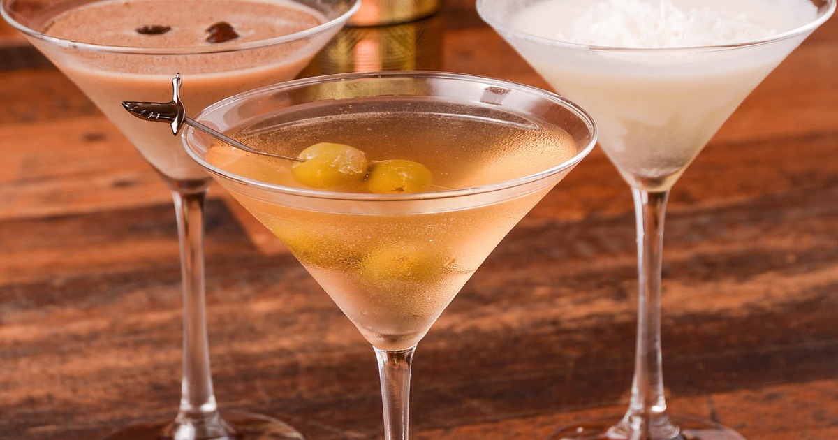 Grey Goose and Espresso Martini with Pina Colada on the table