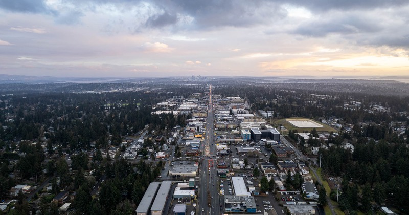 Drone view of part of city