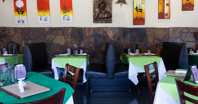 Interior, booths with tables