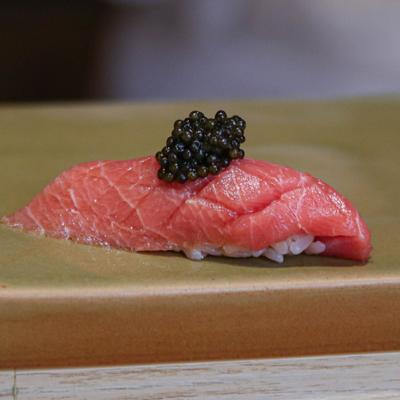 Fatty tuna fillet with Sturgeon caviar.