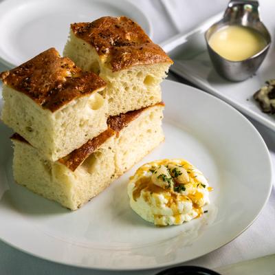 Focaccia breat, front view.