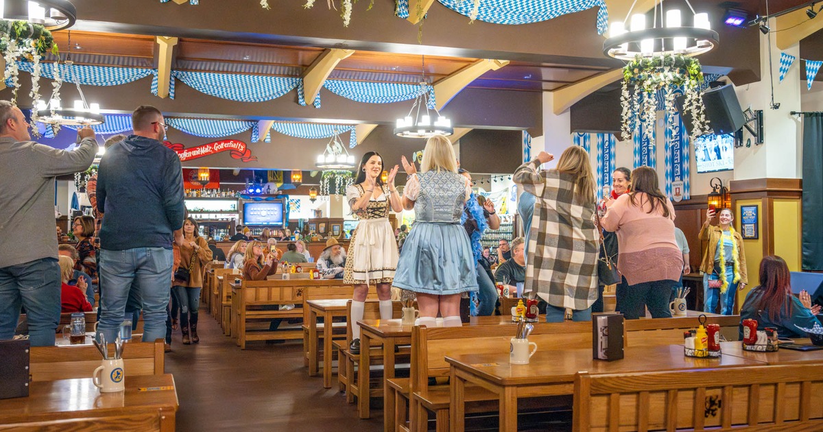 Customers dancing and socializing