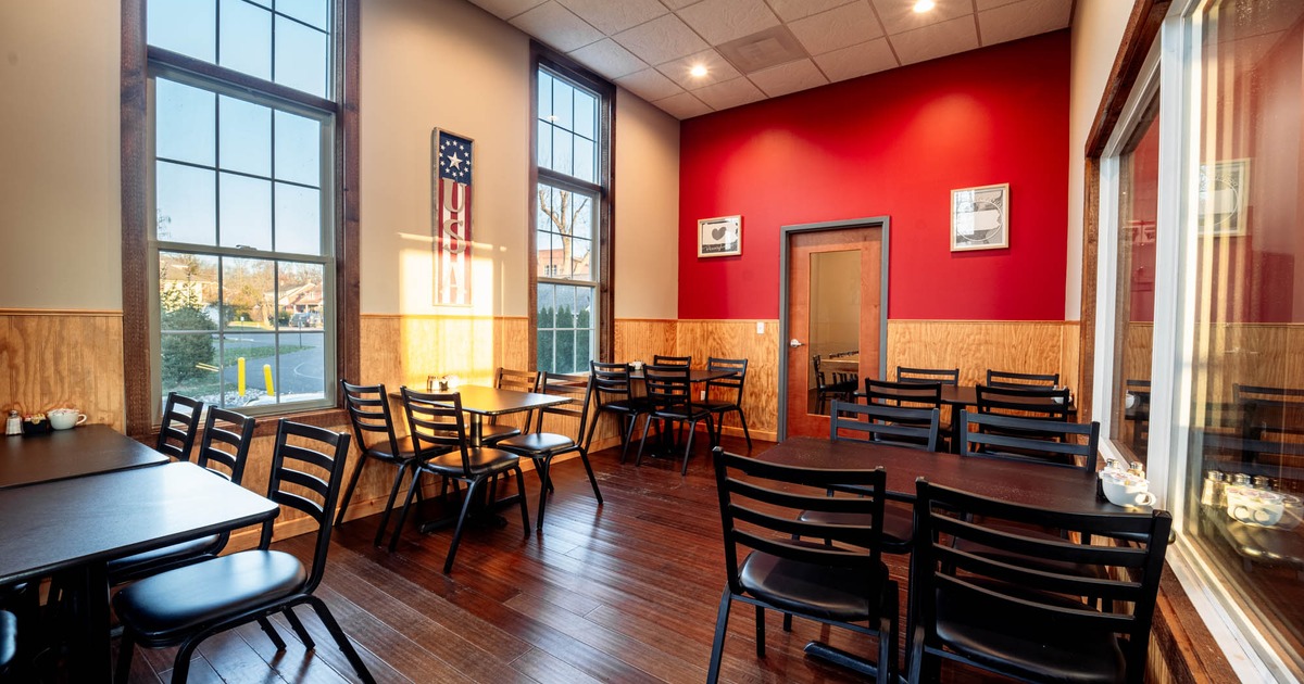 Interior, wide view of dining area