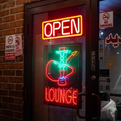 Hookah lounge LED neon sign.