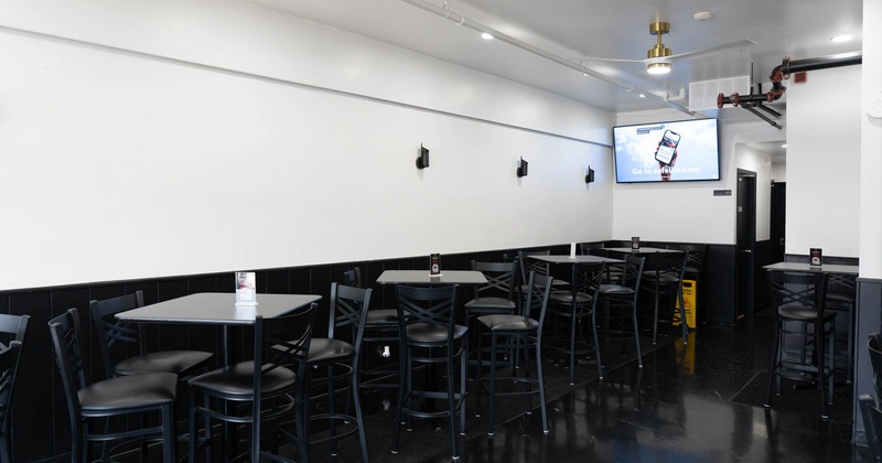 Interior, tables ready for guests