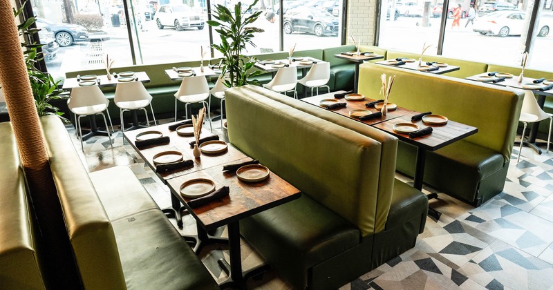 Interior, restaurant booths