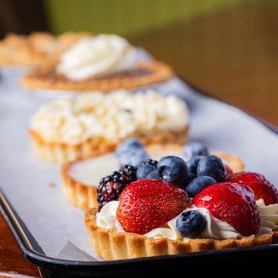 A plate of tarts.