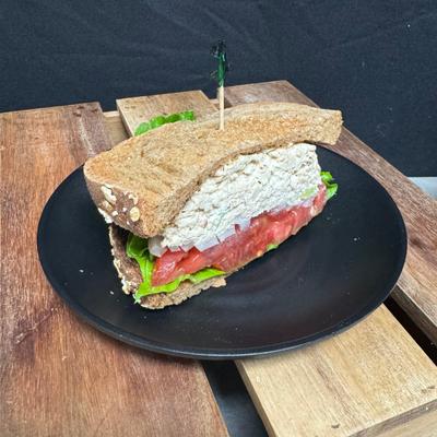 Half Albacore Tuna on whole wheat bread.